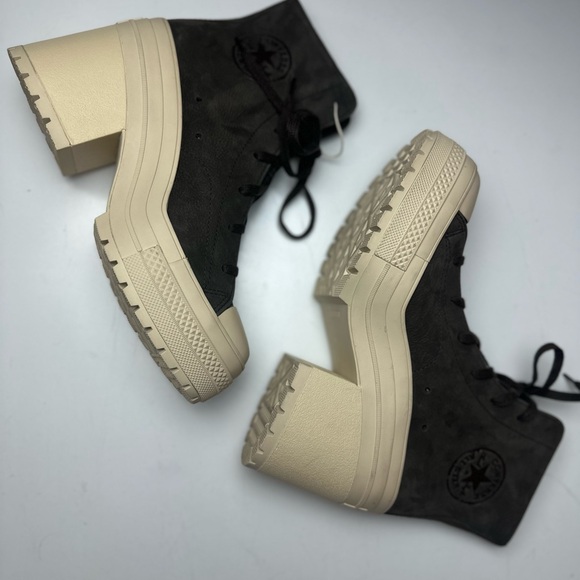 Chuck 70 De Luxe Chunky Heel Platform High Top Sneakers In Coffee Break NWOT 9.5 - Picture 7 of 16